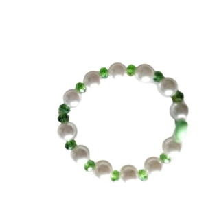 Manilla perlada blanco y verde