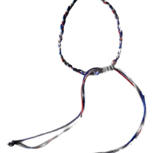 Manilla tejida azul, blanco, rojo