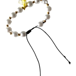 Manilla perlada blanco y dorado